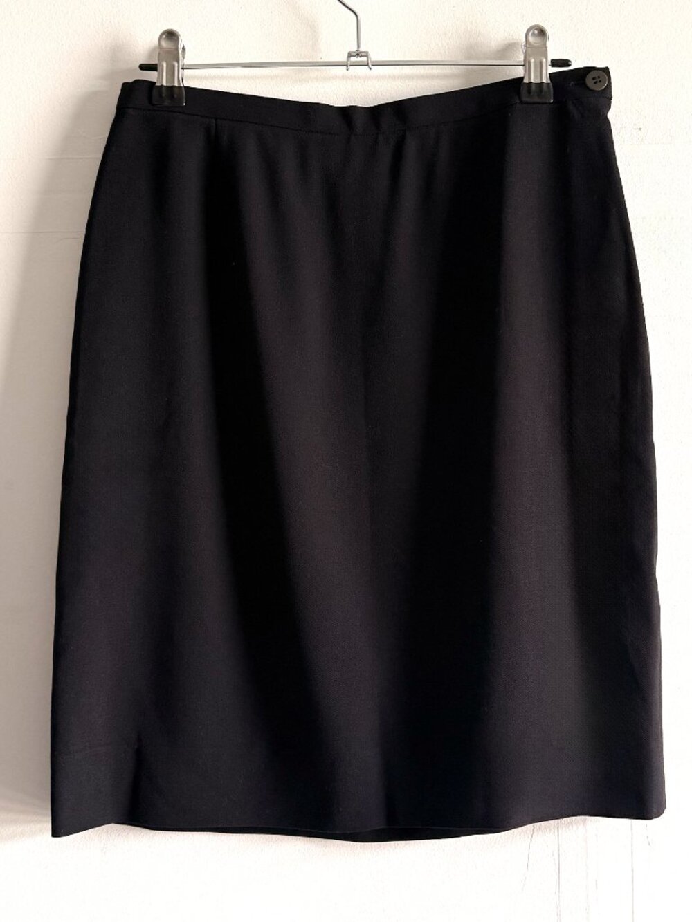 Vintage Giorgio Armani Black Midi Skirt Size 40 Minimalist Italian Designer Clas